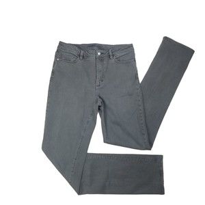 Lands' End Jeans Womens Sz 10 Tall Mid Rise Straight Stretch Gray Denim  W31 L33